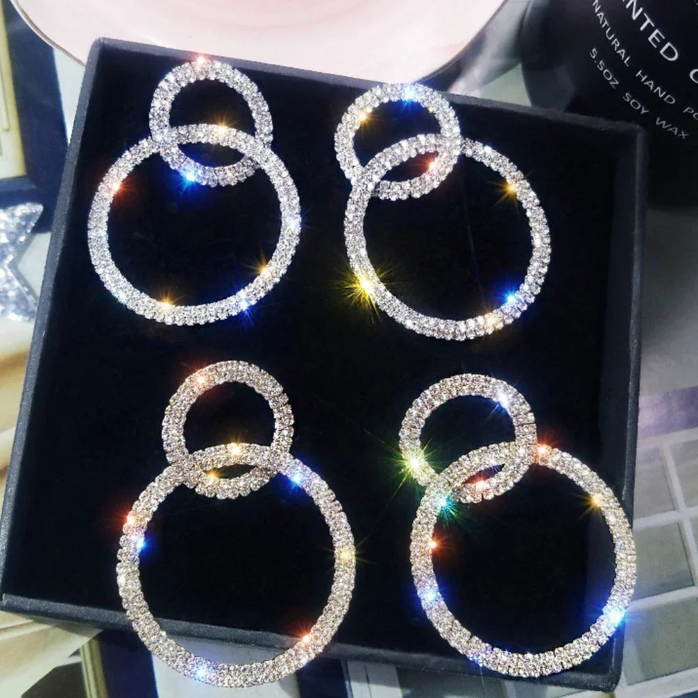 Long Zircon Dangle earrings - Picture 1 of 4